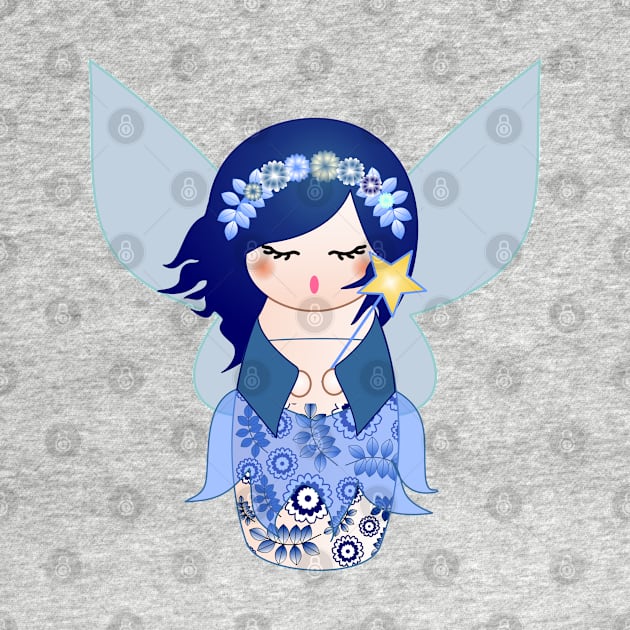 Kokeshi Blue fairy by Pendientera